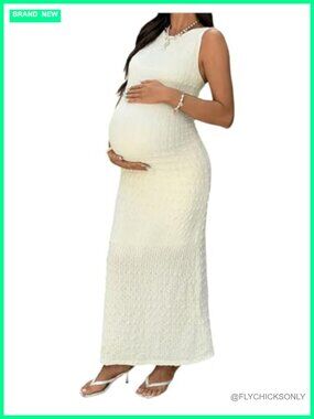 Maternity Bodycon Maxi Dress Sleeveless Tank Baby Shower Photoshoot